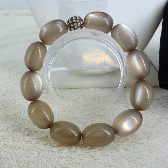 Talbot Set Necklace/Bracelet Moss Green, Swarovski Crystal Glitter Balls NWOT - Picture 4 of 6